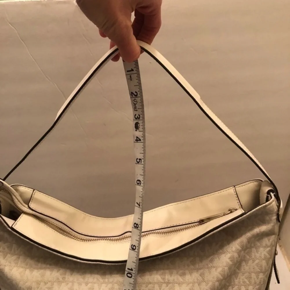 Michael kors signature white mk hobo bag